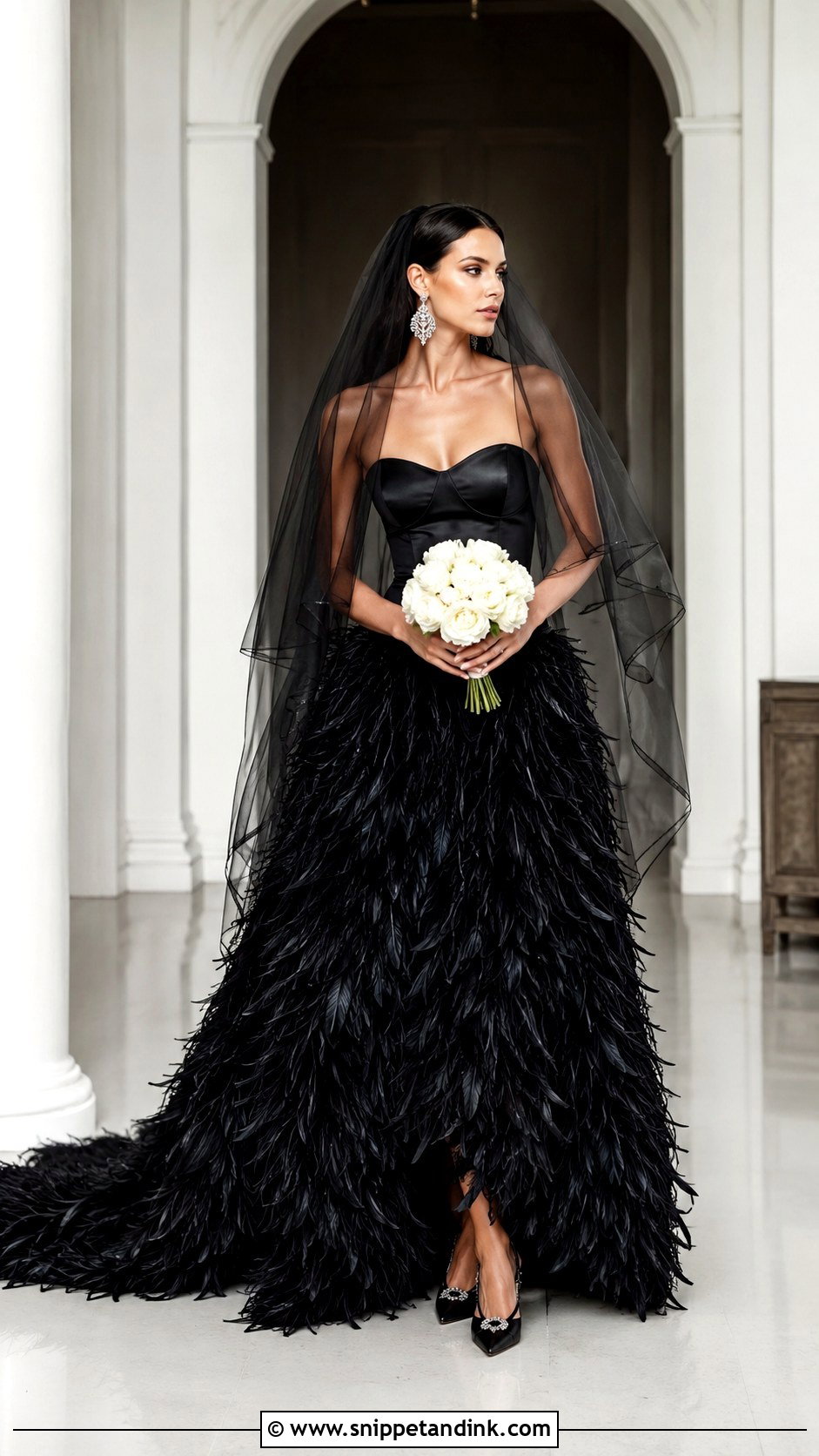 Black Feather Wedding Dress - Snippet and Ink - 20 Bizarre Wedding Dresses