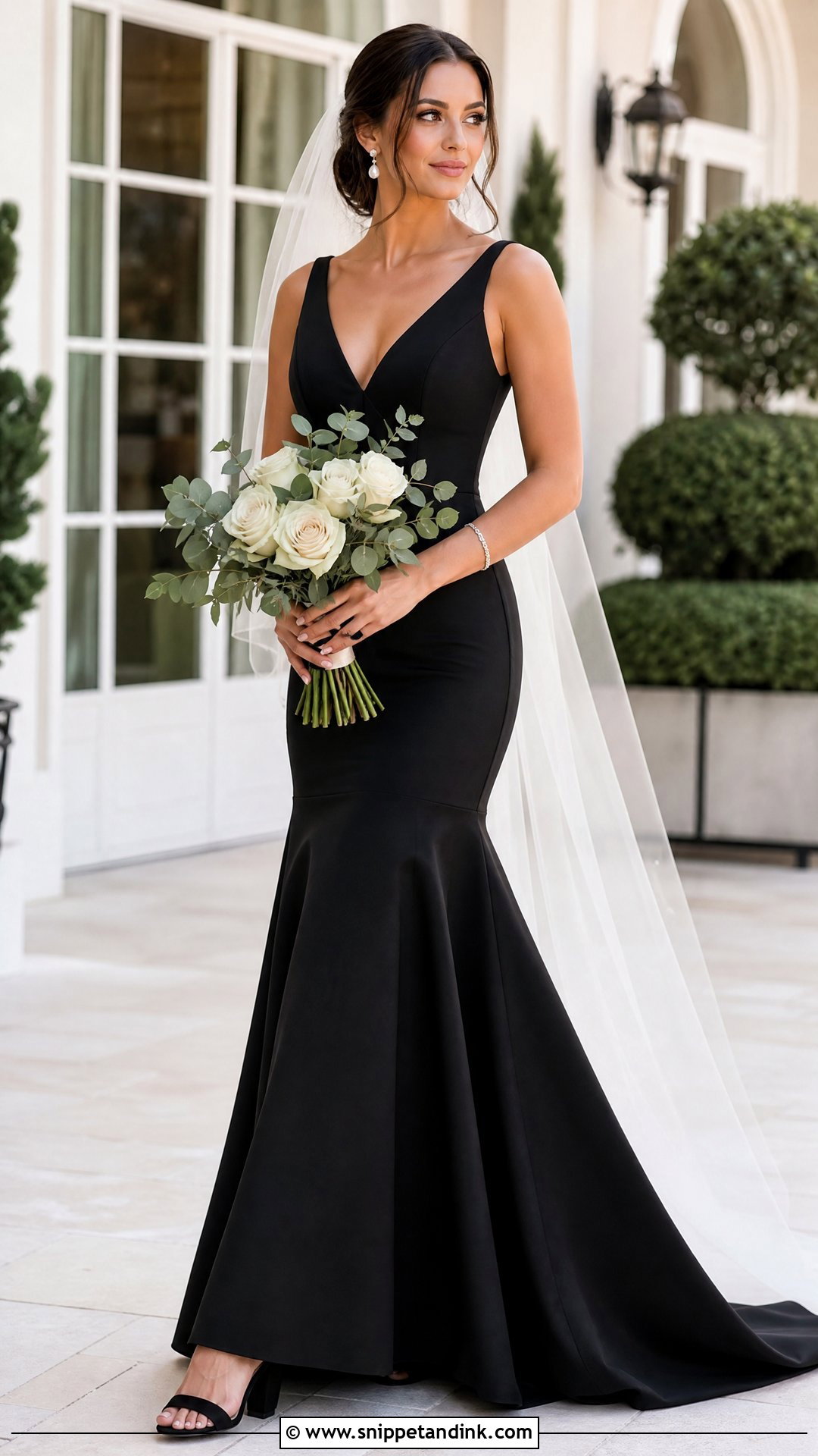 Black Fit And Flare Wedding Dress - Snippet and Ink - 25 Simple Black Wedding Dress Ideas