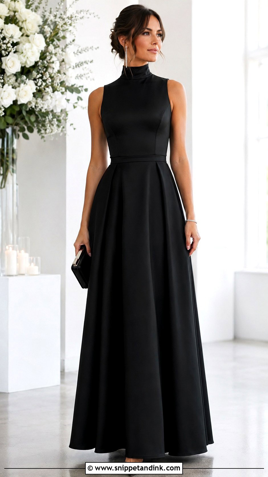 Black Floral Applique Maid of Honor Dress - Snippet and Ink - 20 Black Maid of Honor Dress Ideas