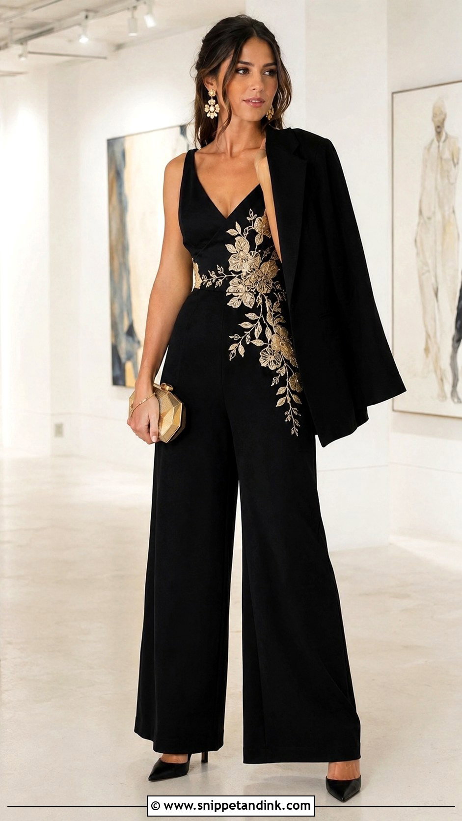 Black Floral Formal Jumpsuit - Snippet and Ink - 20 Dress for Brothers Wedding Ideas