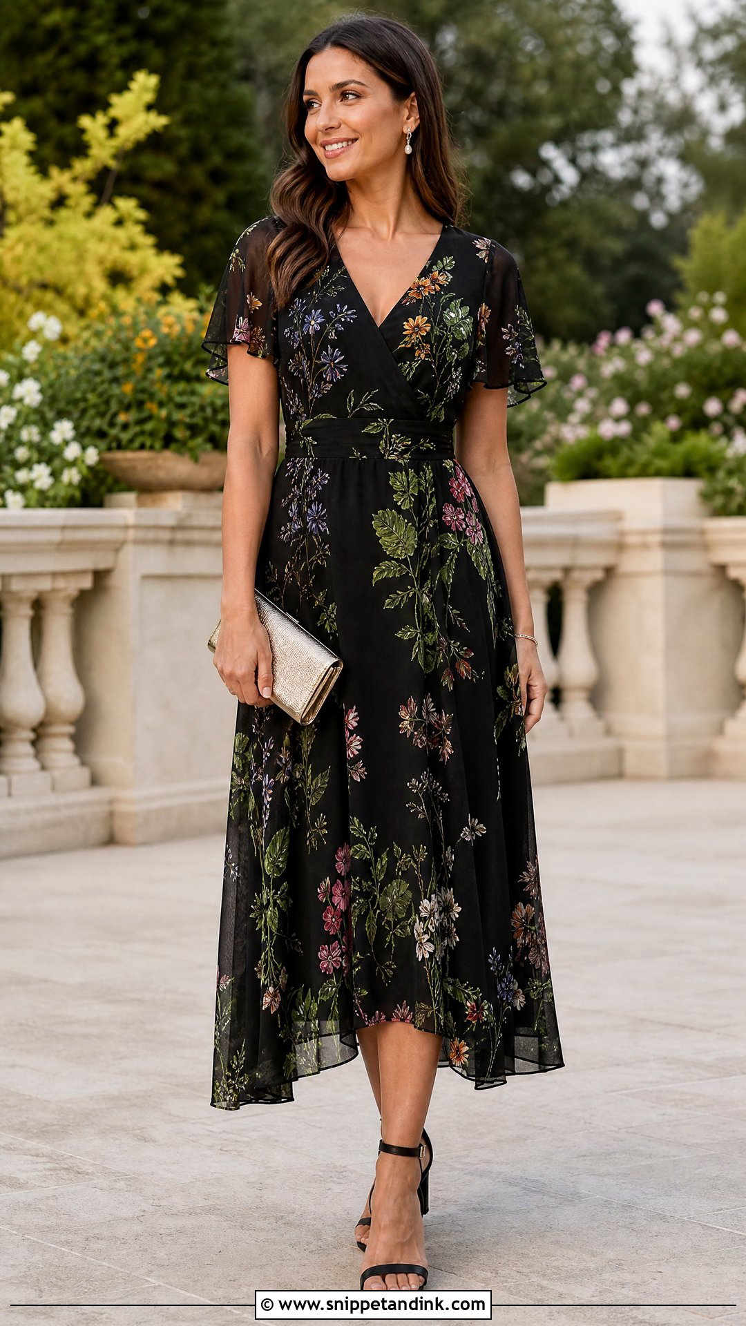 Black Floral Garden Wedding Dress - Snippet and Ink - 25 Garden Wedding Dresses