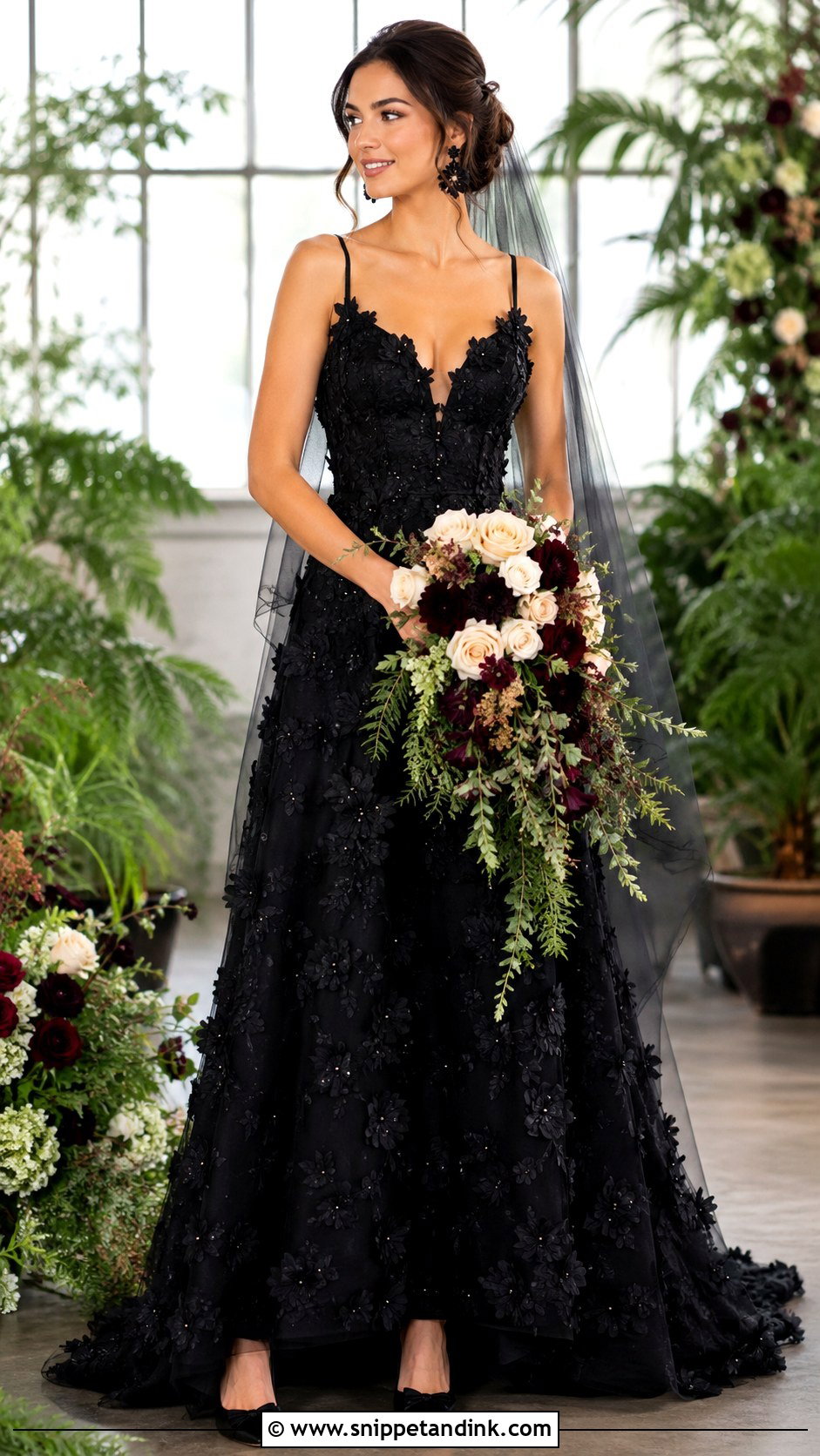 Black Floral Mavis Wedding Dress - Snippet and Ink - 20 Mavis Wedding Dress Ideas