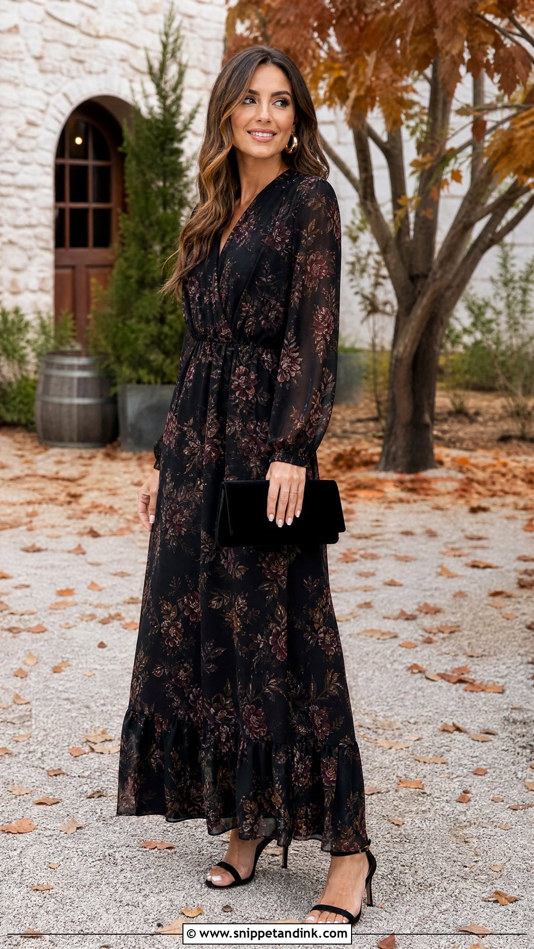 Black Floral Maxi Dress - Snippet and Ink - 25 October Wedding Dresses