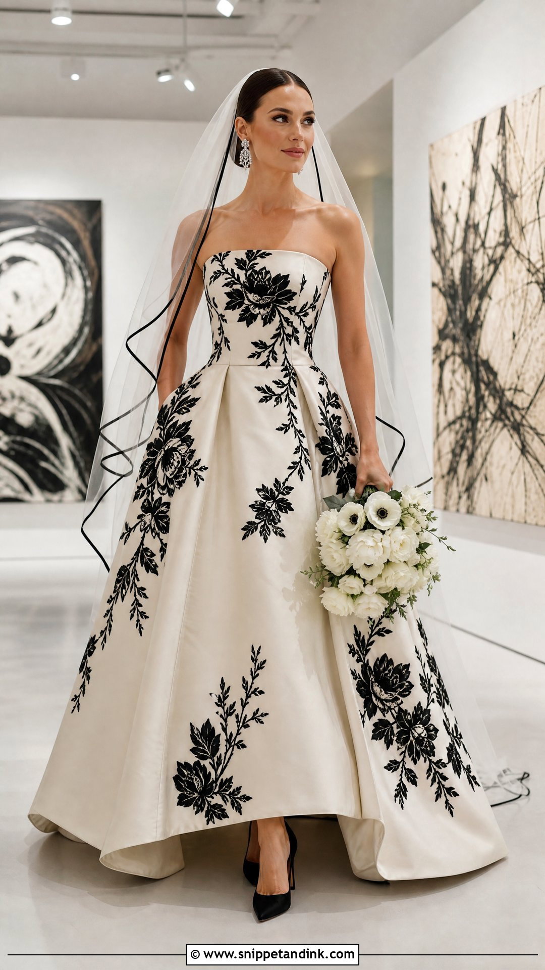 Black Floral Wedding Dress - Snippet and Ink - 25 Flowers Wedding Dresses