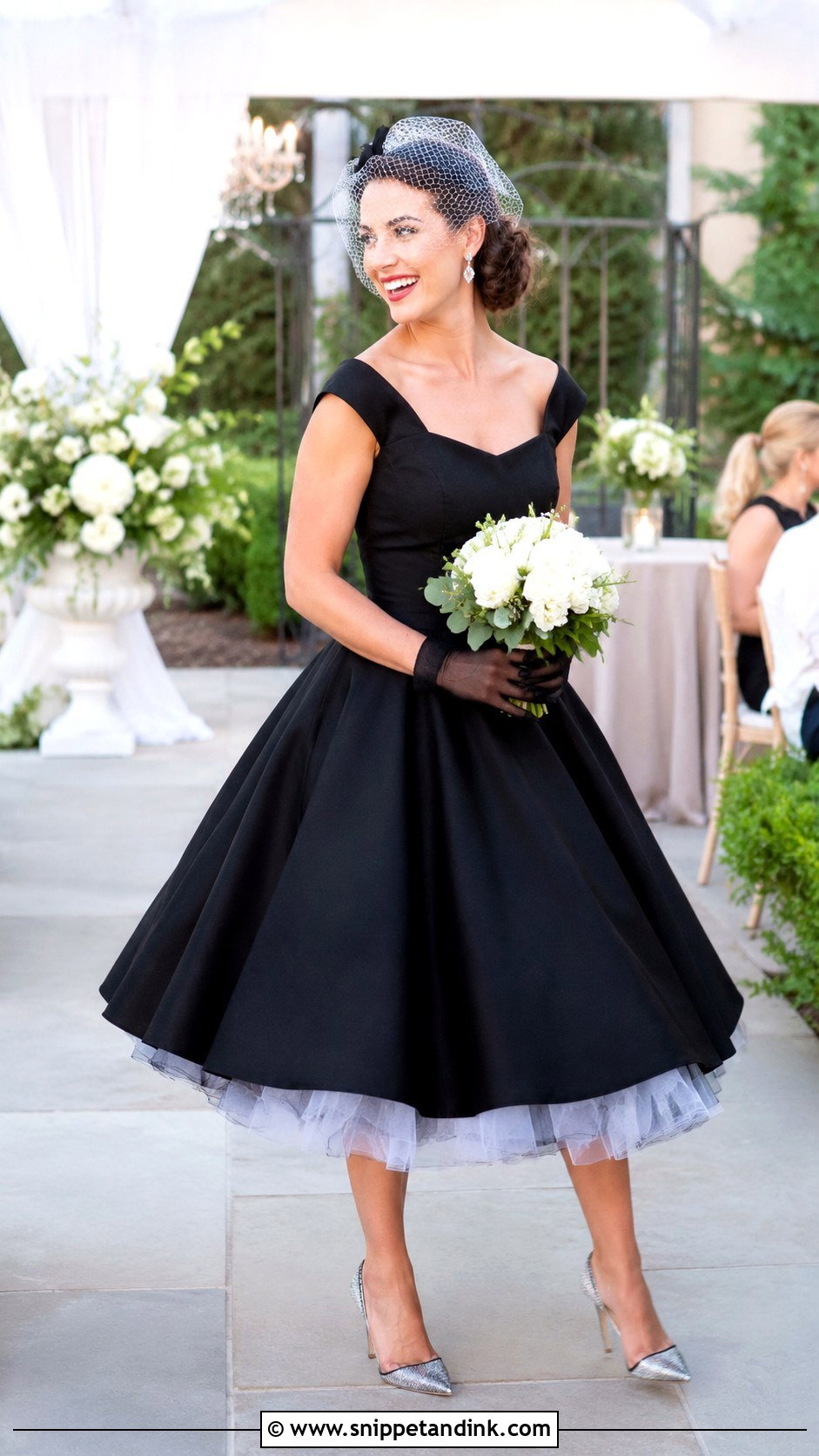 Black Floral Wedding Dress With Silver Embroidery - Snippet and Ink - 20 Black and Silver Wedding Dress Ideas