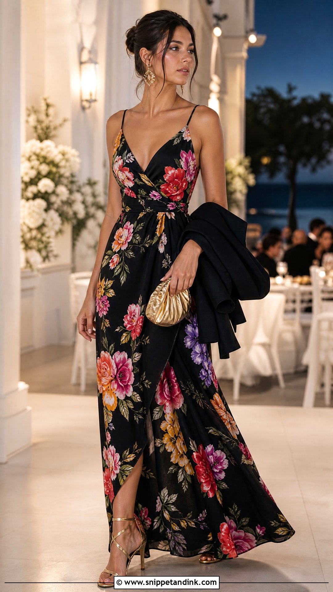 Black Floral Wedding Sundress Outfit - Snippet and Ink - 20 Wedding Sundress Ideas