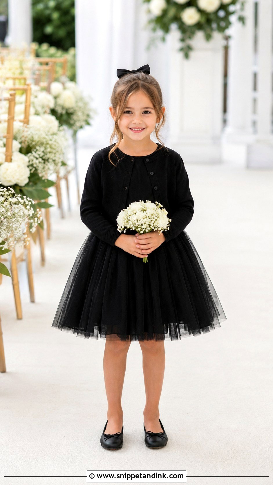 Black Flower Girl Dress Outfit - Snippet and Ink - 25 All Black Wedding Party Attire Ideas