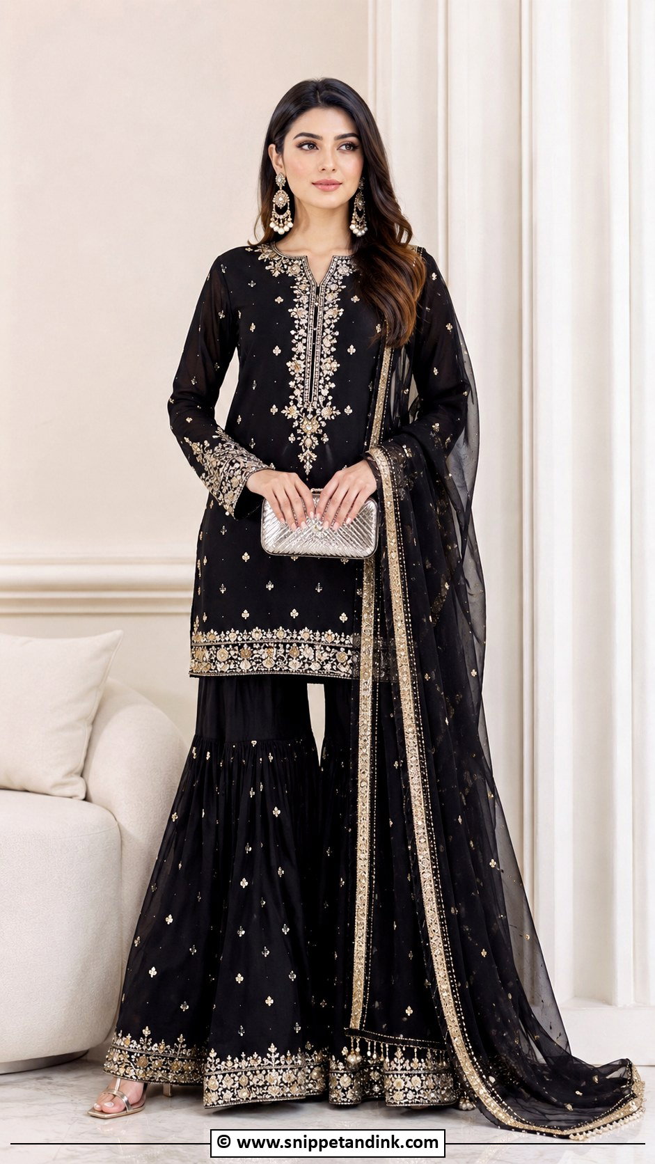 Black Gharara Dress - Snippet and Ink - 25 Grara Dress Pakistani Wedding Ideas
