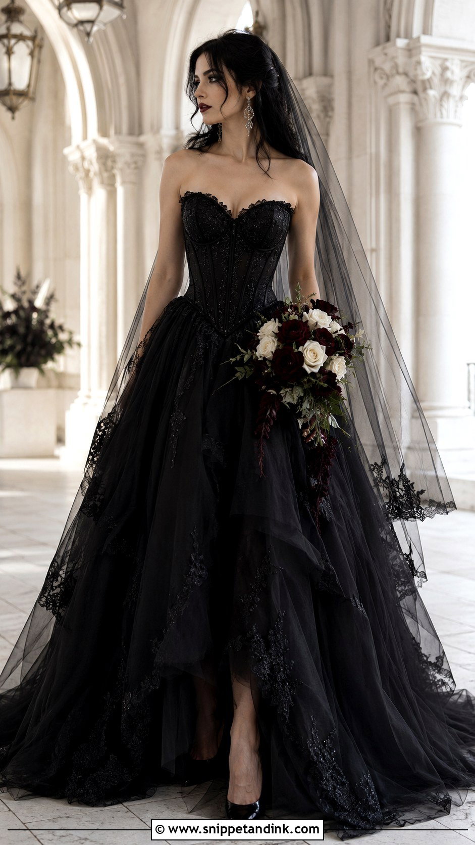 Black Gothic Etsy Wedding Dress - Snippet and Ink - 20 Etsy Wedding Dress Ideas