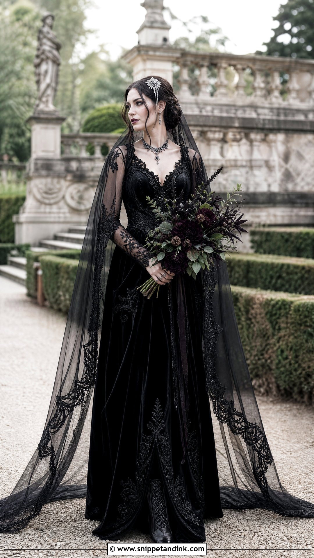Black Gothic Pagan Wedding Dress - Snippet and Ink - 20 Pagan Wedding Dress Ideas