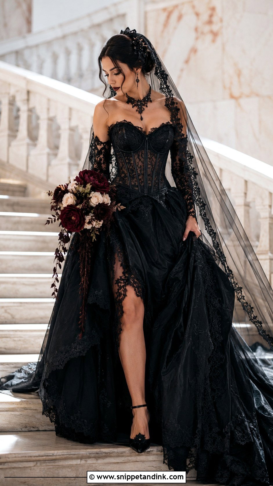 Black Gothic Wedding Dress - Snippet and Ink - 30 Black Wedding Dress Ideas