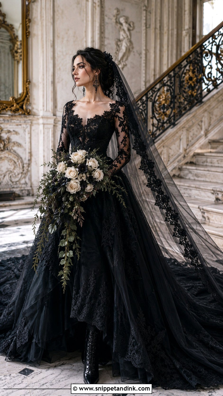 Black Gothic Wedding Dress - Snippet and Ink - 20 Black Wedding Dress Wedding Ideas
