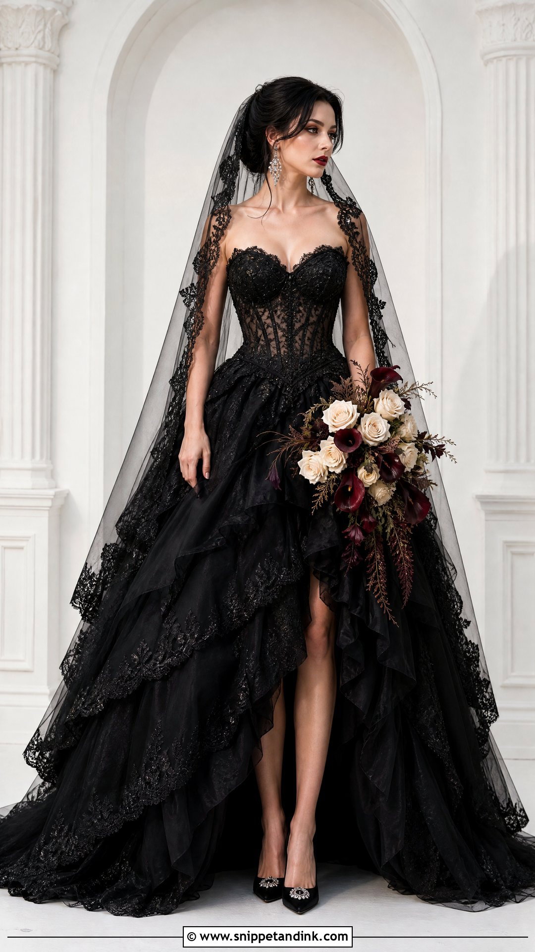 Black Gothic Wedding Dress - Snippet and Ink - 30 Elegant Black Wedding Dress Ideas