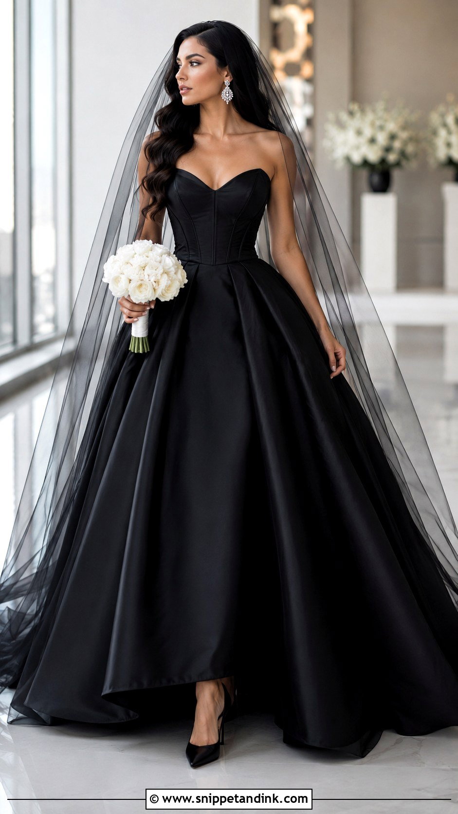 Black Gown with Black Veil - Snippet and Ink - 20 Gown with Veil Ideas