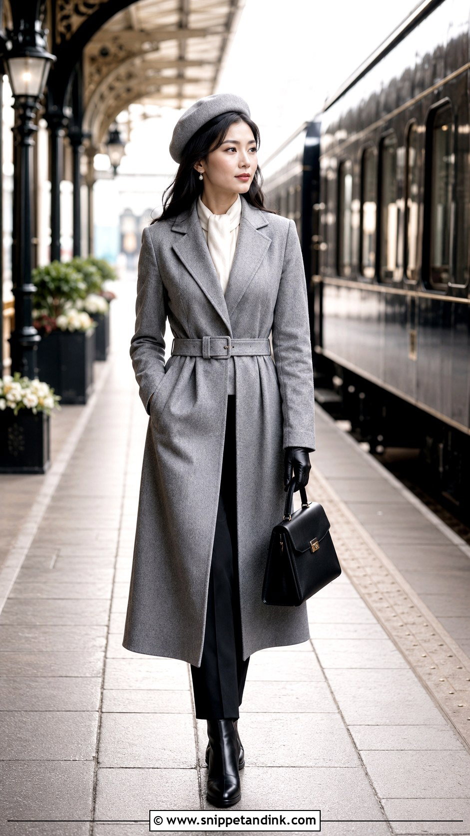 Black Hair Princess in a Gray Travel Outfit - Snippet and Ink - 20 A Royal Princess with Black Hair Ideas