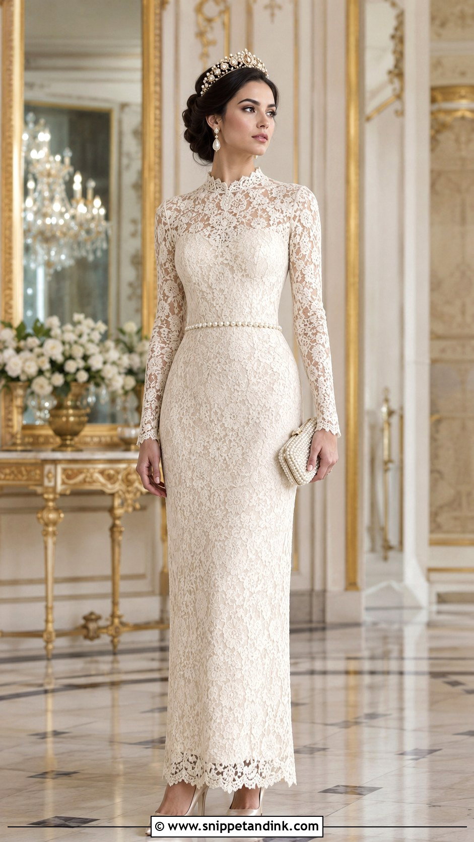 Black Hair Princess in an Ivory Lace Gown - Snippet and Ink - 20 A Royal Princess with Black Hair Ideas