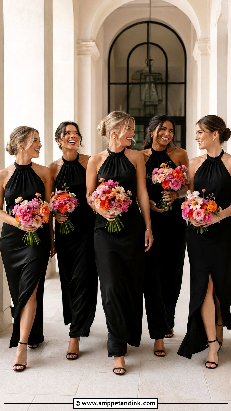 Black Halter Neck Bridal Party Dresses - Snippet and Ink - 20 Bridal Party in Black Ideas