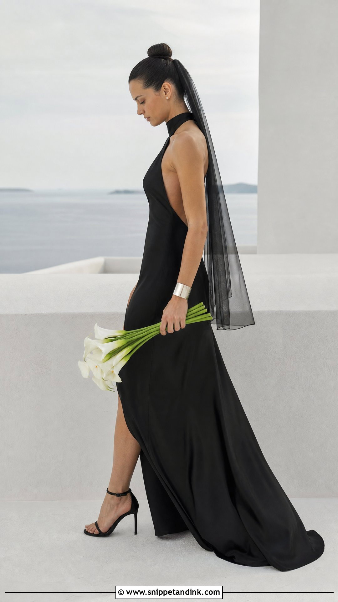 Black Halter Neck Wedding Dress - Snippet and Ink - 25 Simple Black Wedding Dress Ideas