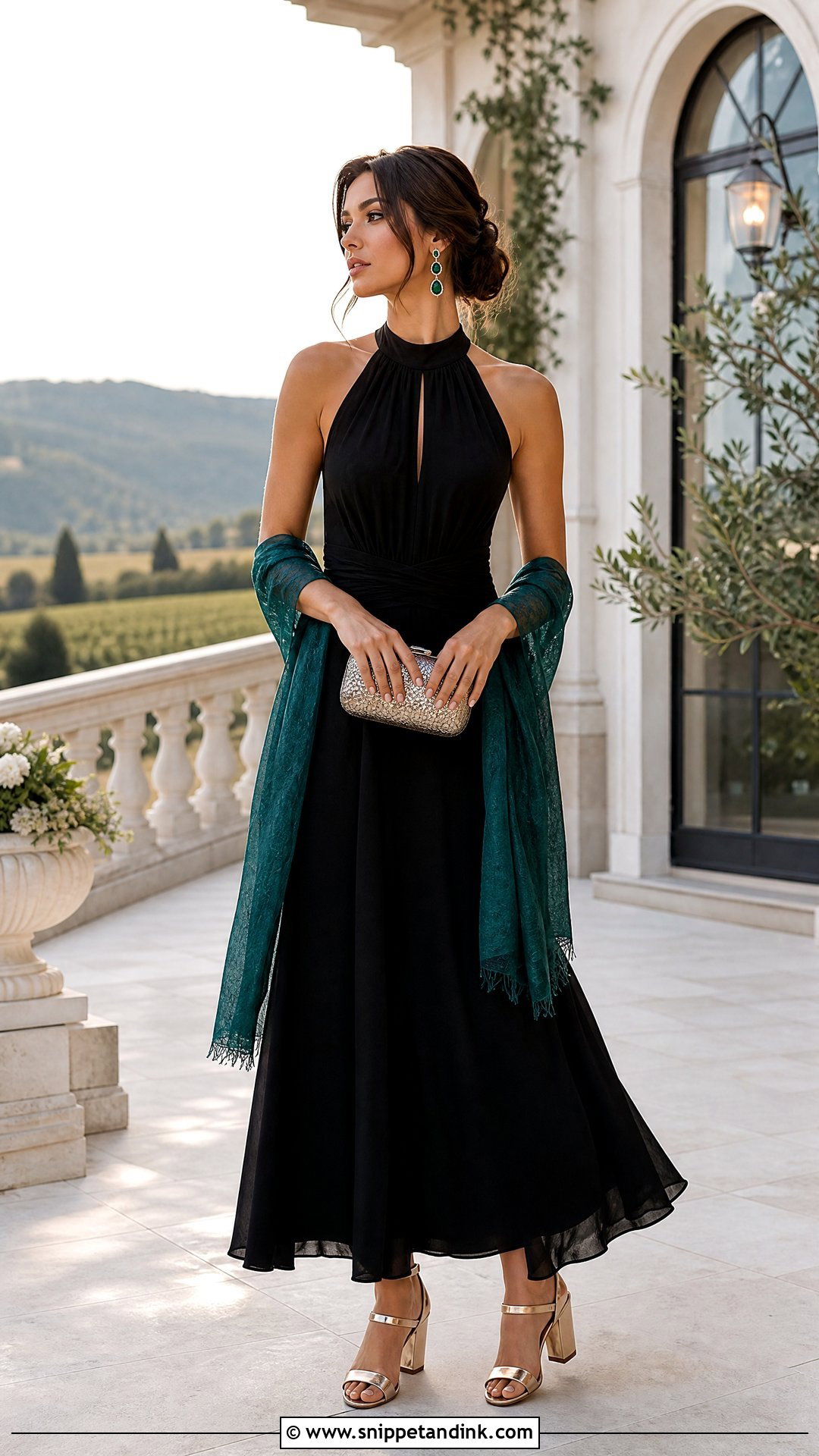 Black Halter Winery Wedding Dress - Snippet and Ink - 20 Winery Wedding Dress Ideas