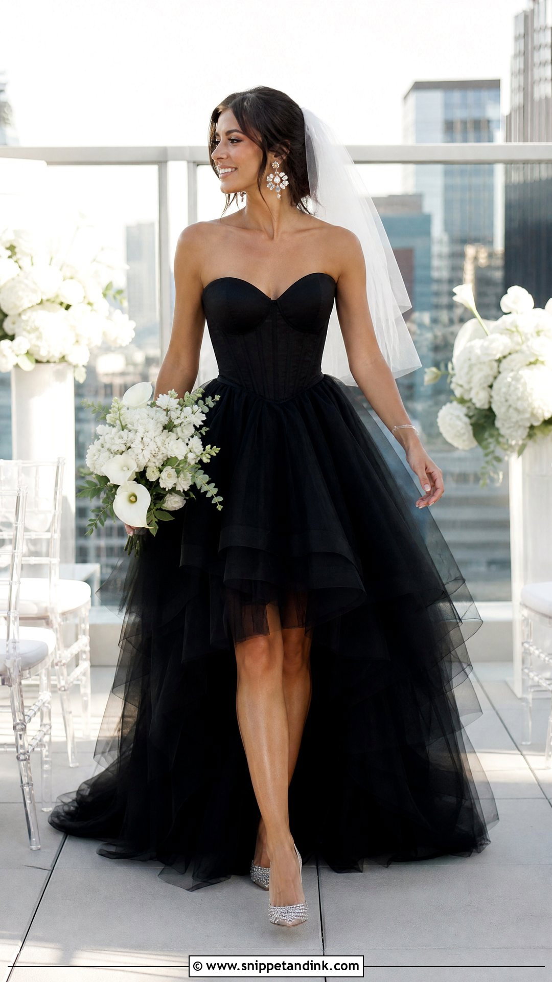 Black High Low Corset Wedding Dress - Snippet and Ink - 20 Black Corset Wedding Dress Ideas