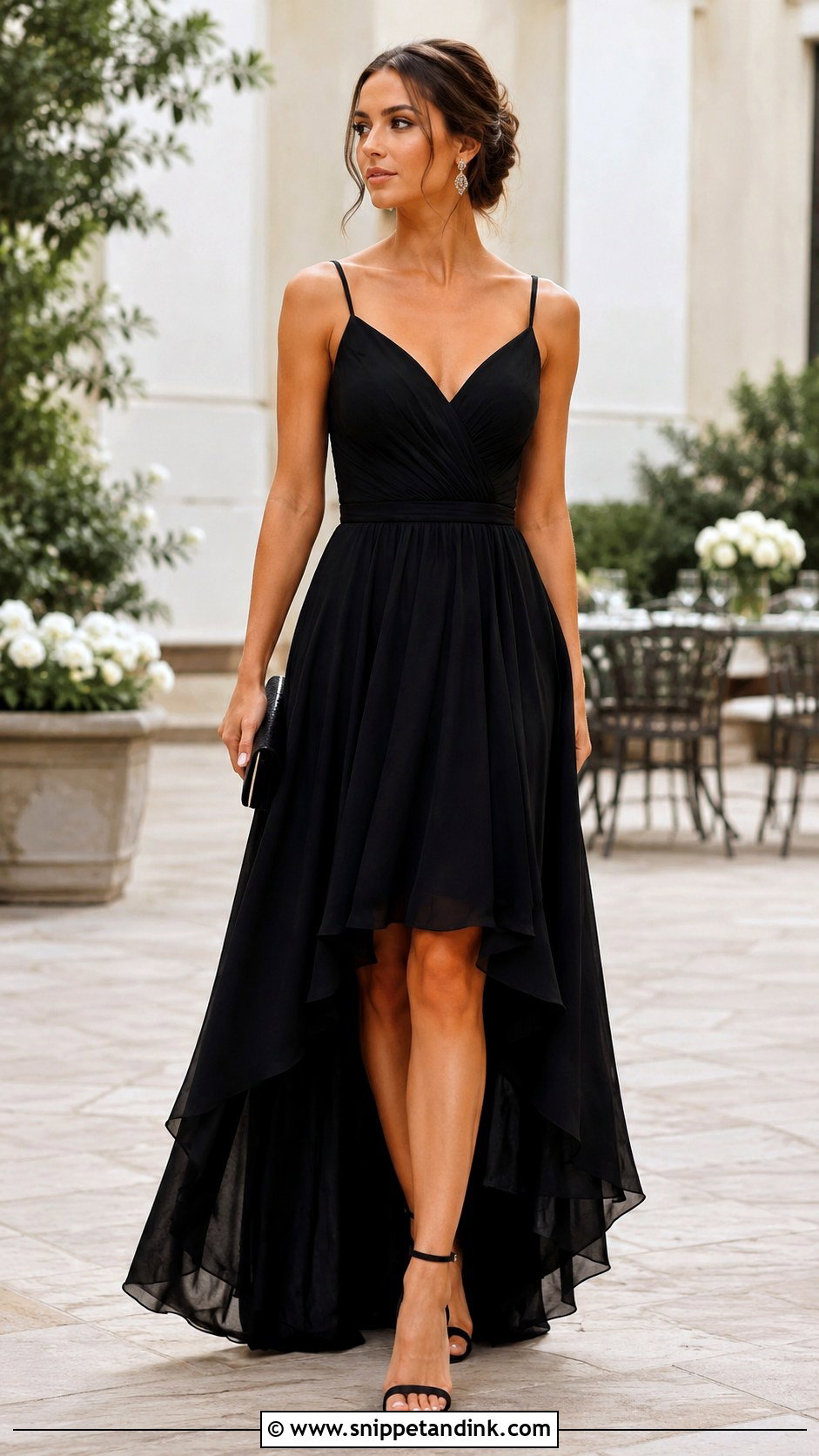 Black High Low Dress Outfit - Snippet and Ink - 25 Wedding Black Ideas