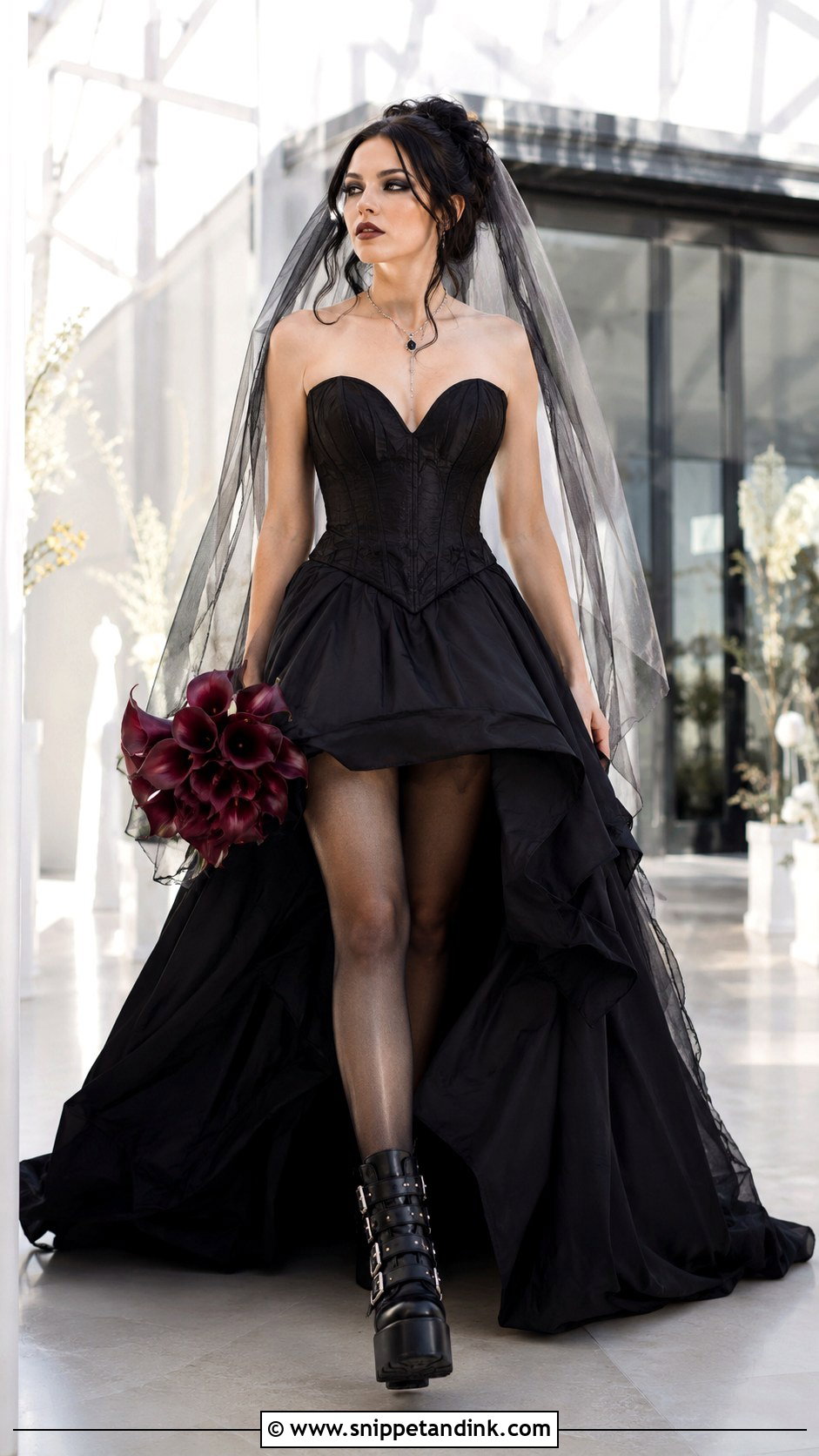 Black High Low Emo Wedding Dress - Snippet and Ink - 20 Emo Wedding Dresses