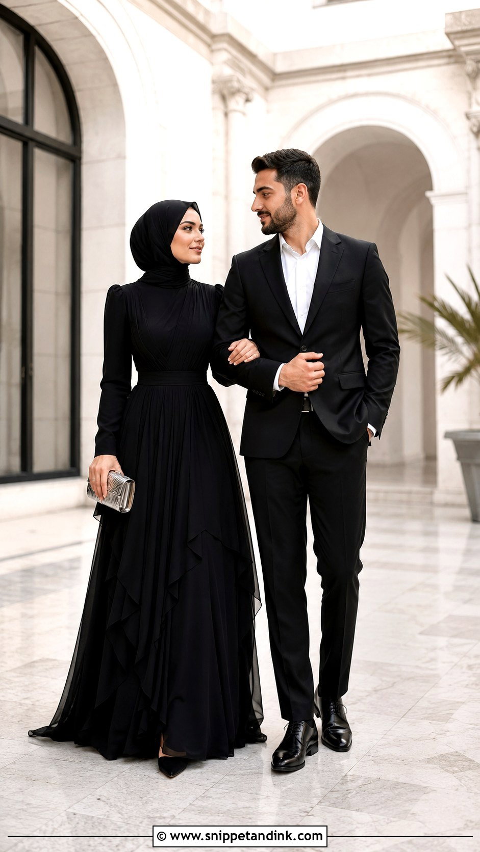 Black Hijab Prewedding Gown - Snippet and Ink - 20 Black Prewedding Dress Ideas