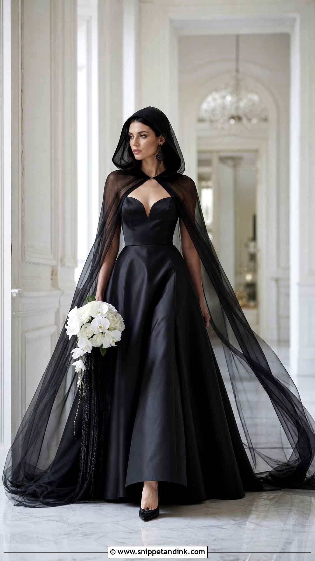 Black Hooded Wedding Dress - Snippet and Ink - 20 Hooded Wedding Dress Ideas