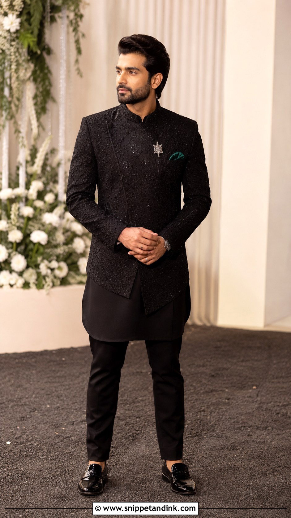 Black Indo Western Brother Wedding Outfit - Snippet and Ink - 20 Brother Outfit for Sister Wedding Ideas