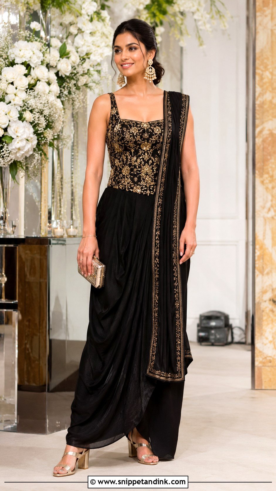 Black Indo Western Gown - Snippet and Ink - 20 Black Indian Wedding Dress Ideas