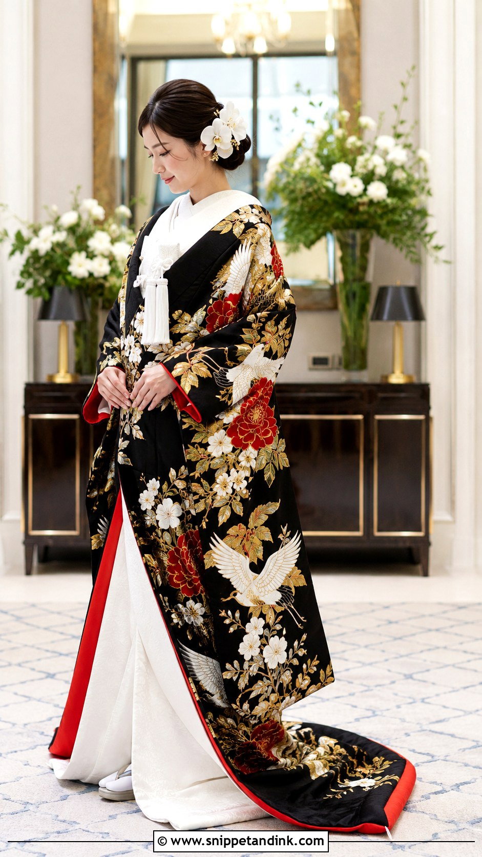 Black Iro Uchikake Wedding Kimono - Snippet and Ink - 30 Japanese Wedding Dress Ideas
