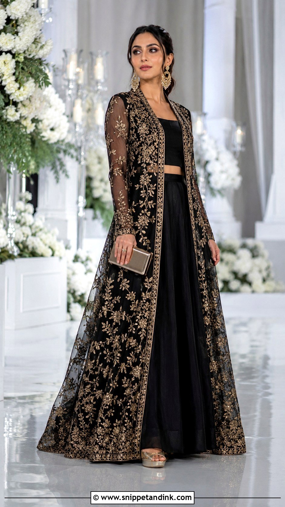 Black Jacket Lehenga - Snippet and Ink - 20 Black Indian Wedding Dress Ideas
