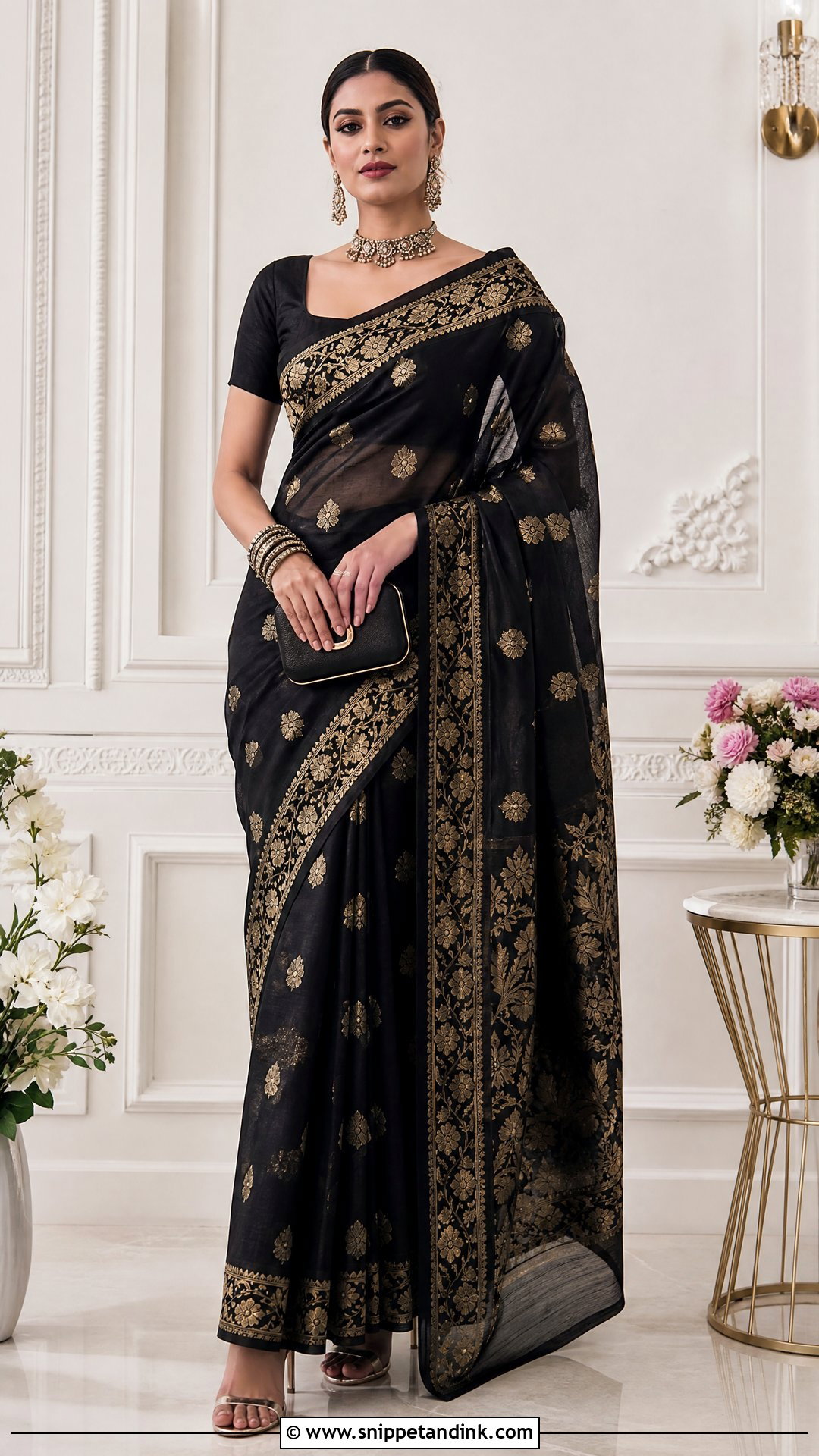 Black Jamdani Bride Saree - Snippet and Ink - 25 Jamdani Bride Ideas