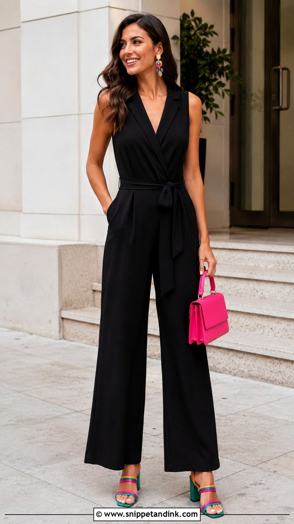 Black Jumpsuit Bachelorette Party Outfit - Snippet and Ink - 20 Casual Bachelorette Party Outfit Ideas