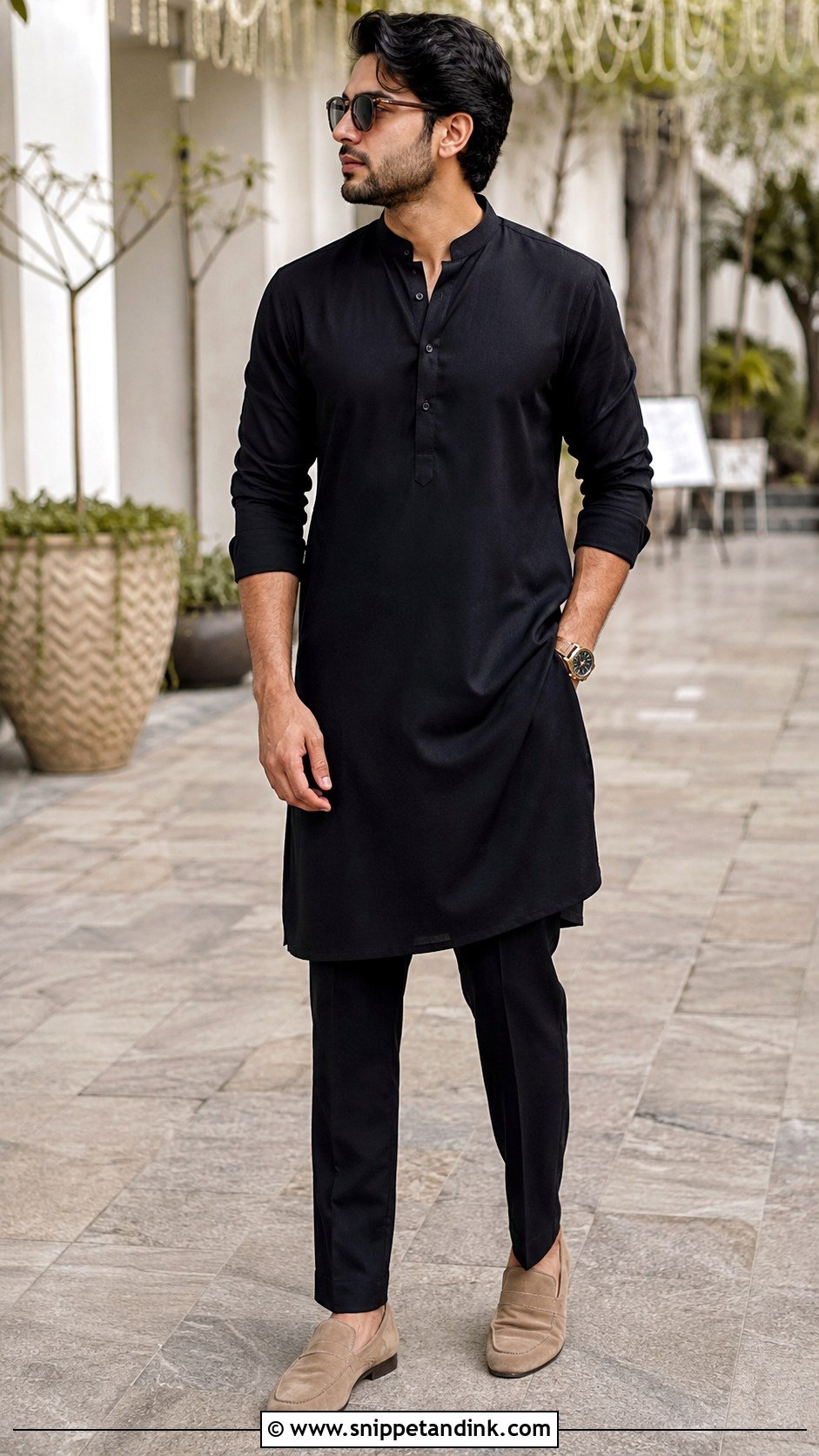 Black Kurta Wedding Guest Outfit - Snippet and Ink - 25 Ranbir Kapoor Wedding Outfit Ideas