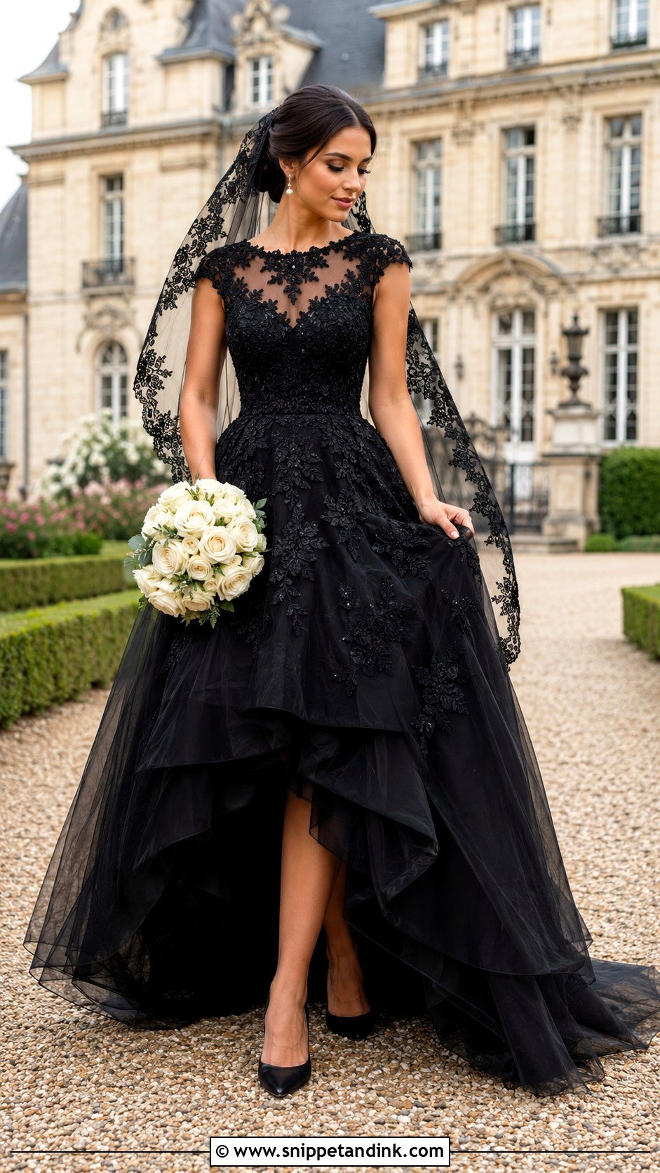 Black Lace And Tulle Wedding Dress - Snippet and Ink - 20 Black Tulle Wedding Dress Ideas