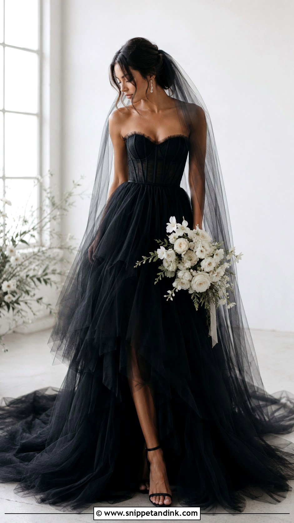 Black Lace Ball Gown Wedding Dress - Snippet and Ink - 30 Elegant Black Wedding Dress Ideas