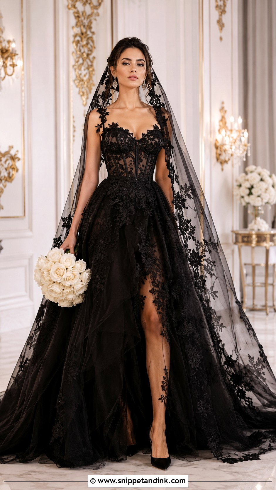 Black Lace Ball Gown Wedding Dress - Snippet and Ink - 20 Black Wedding Gowns the Bride