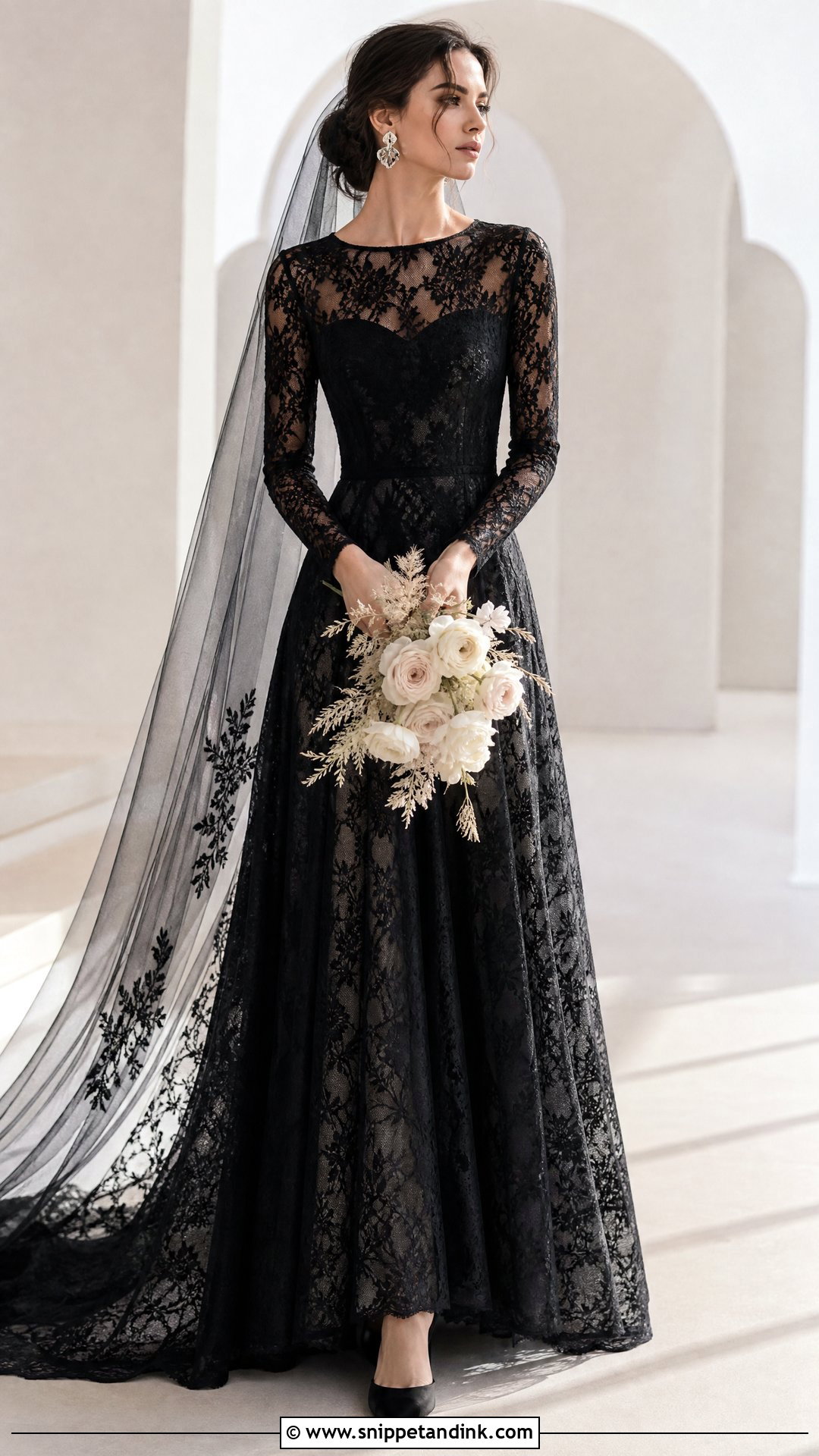 Black Lace Bridal Dress - Snippet and Ink - 20 Unique Bridal Dresses