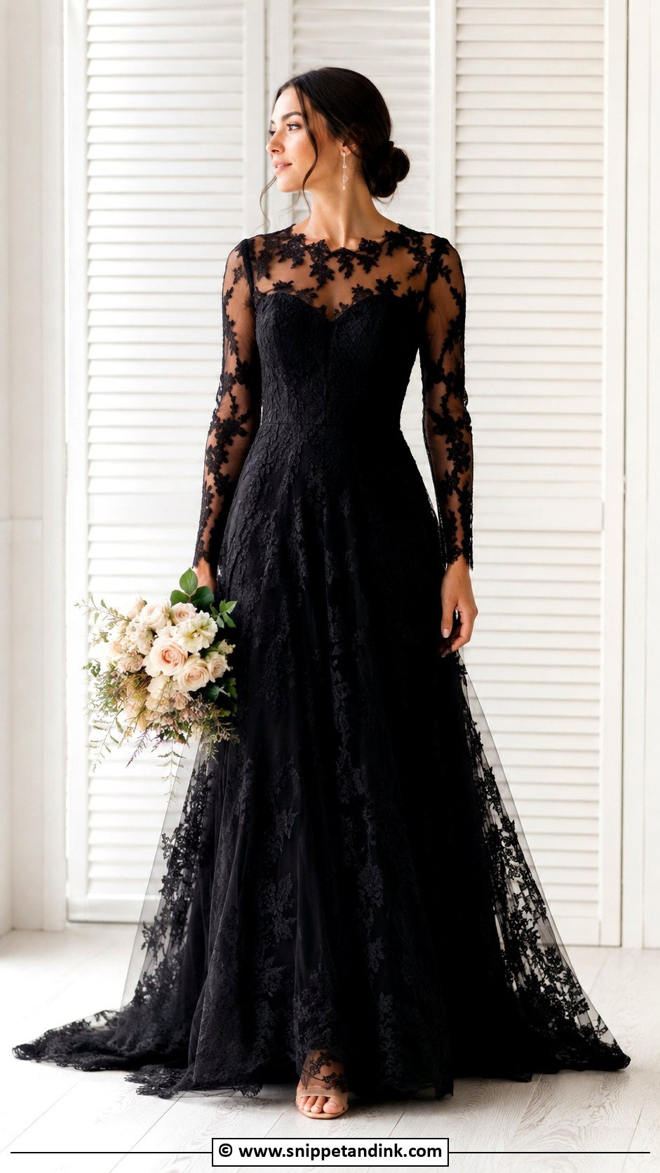 Black Lace Bridal Gown - Snippet and Ink - 25 Black Bridal Gown Ideas