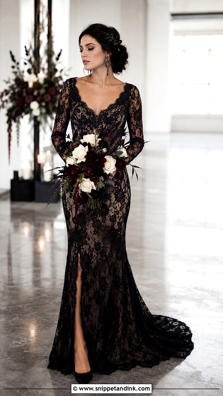 Black Lace Bridal Gown - Snippet and Ink - 20 Alternative Bridal Ideas