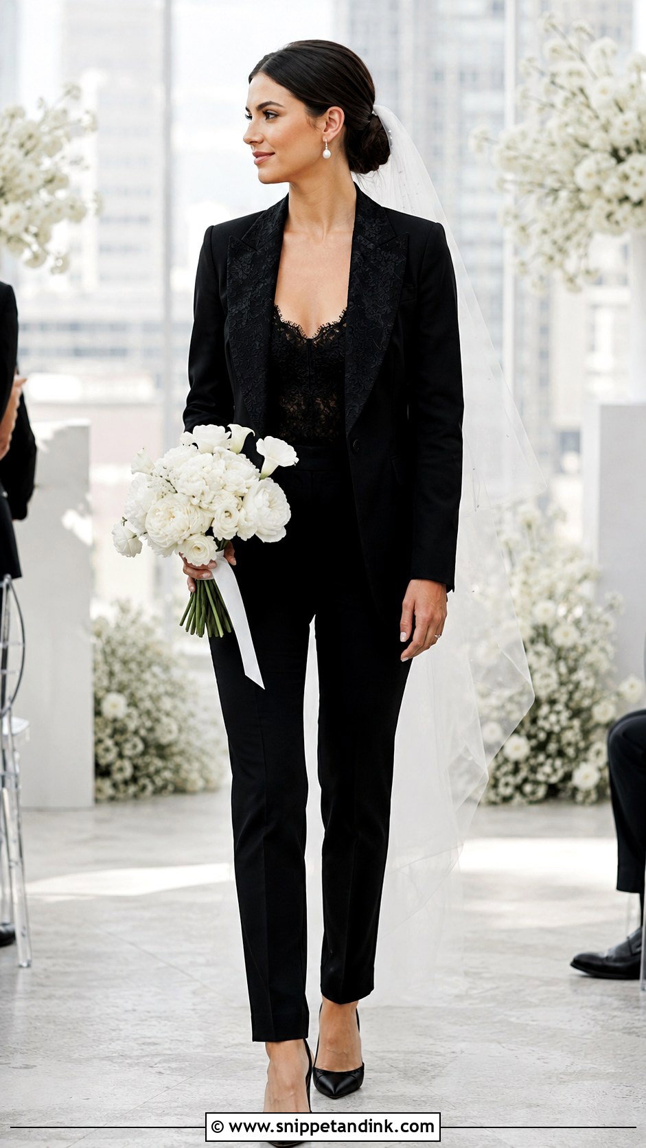 Black Lace Bridal Suit - Snippet and Ink - 20 Black Lace Wedding Ideas