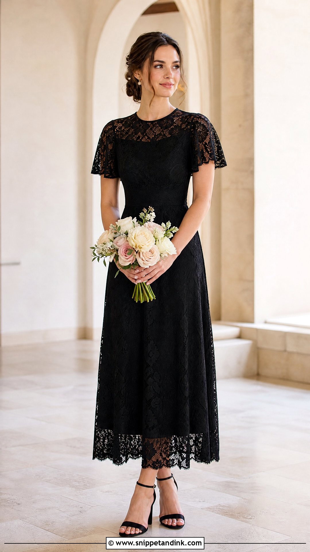 Black Lace Bridesmaid Dress Outfit - Snippet and Ink - 25 Black Bridal Party Ideas