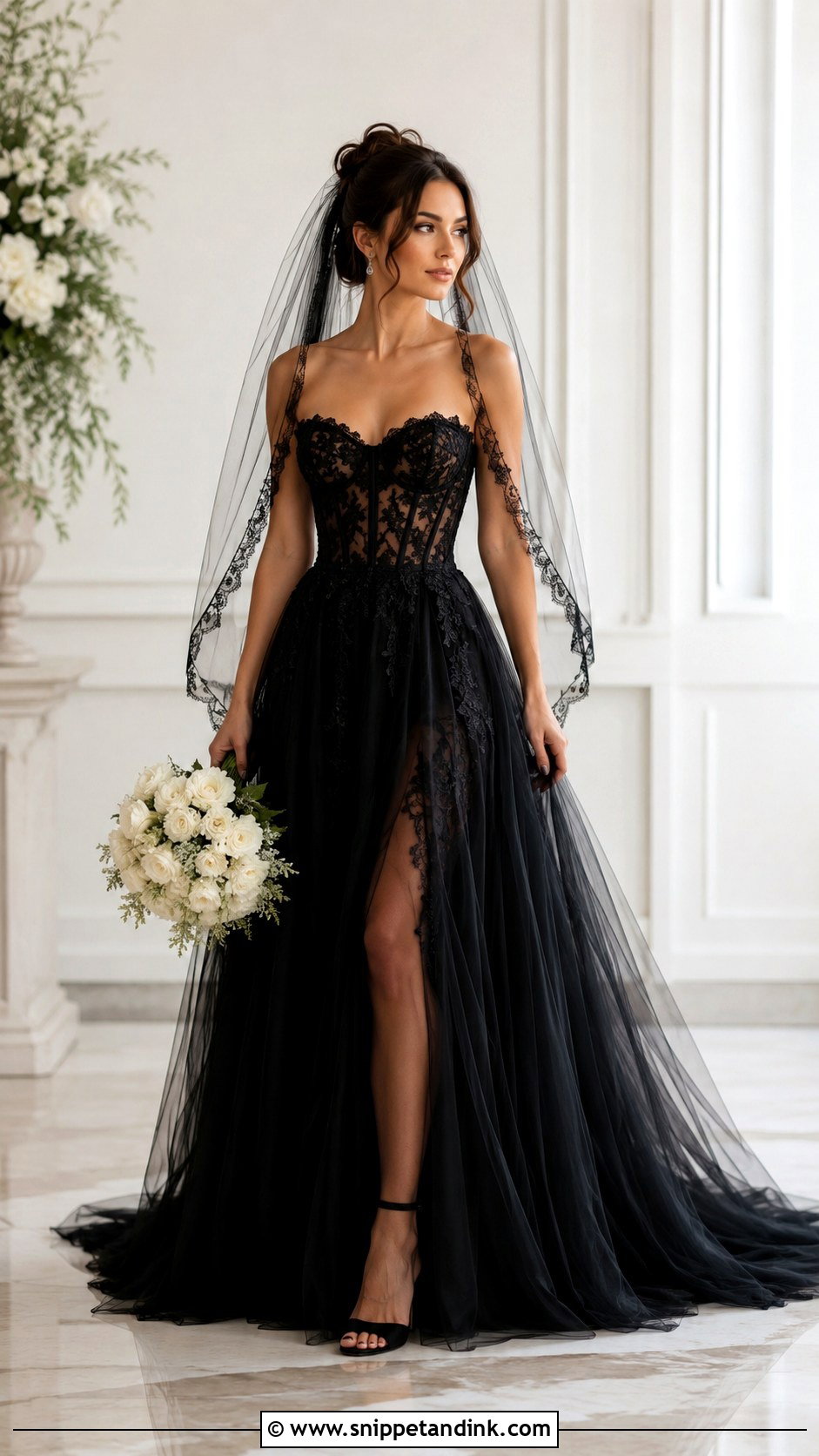 Black Lace Corset Wedding Dress - Snippet and Ink - 30 Black Lace Wedding Dress Ideas