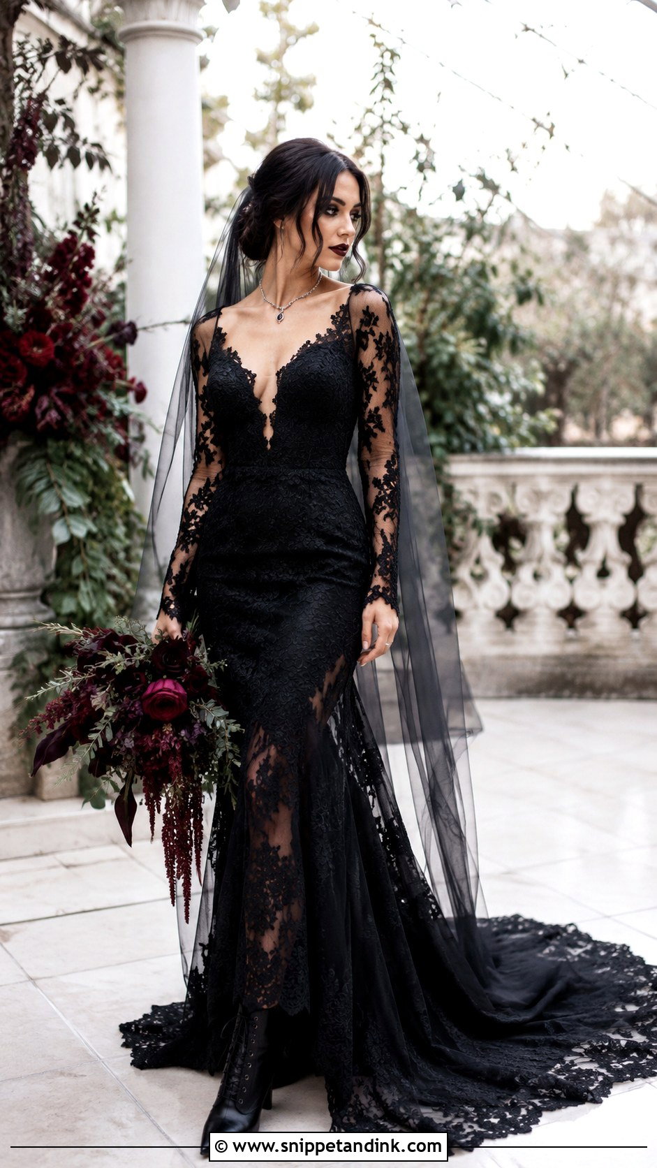 Black Lace Emo Wedding Dress - Snippet and Ink - 20 Emo Wedding Dresses