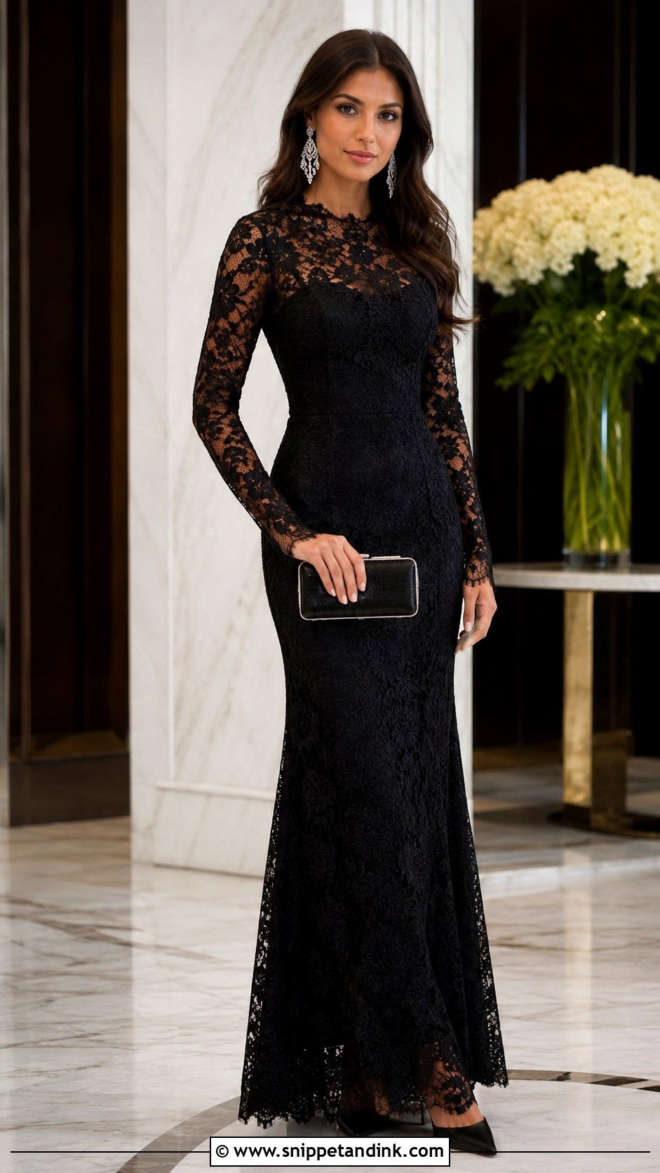 Black Lace Evening Gown - Snippet and Ink - 25 Beautiful Lace Gown Styles