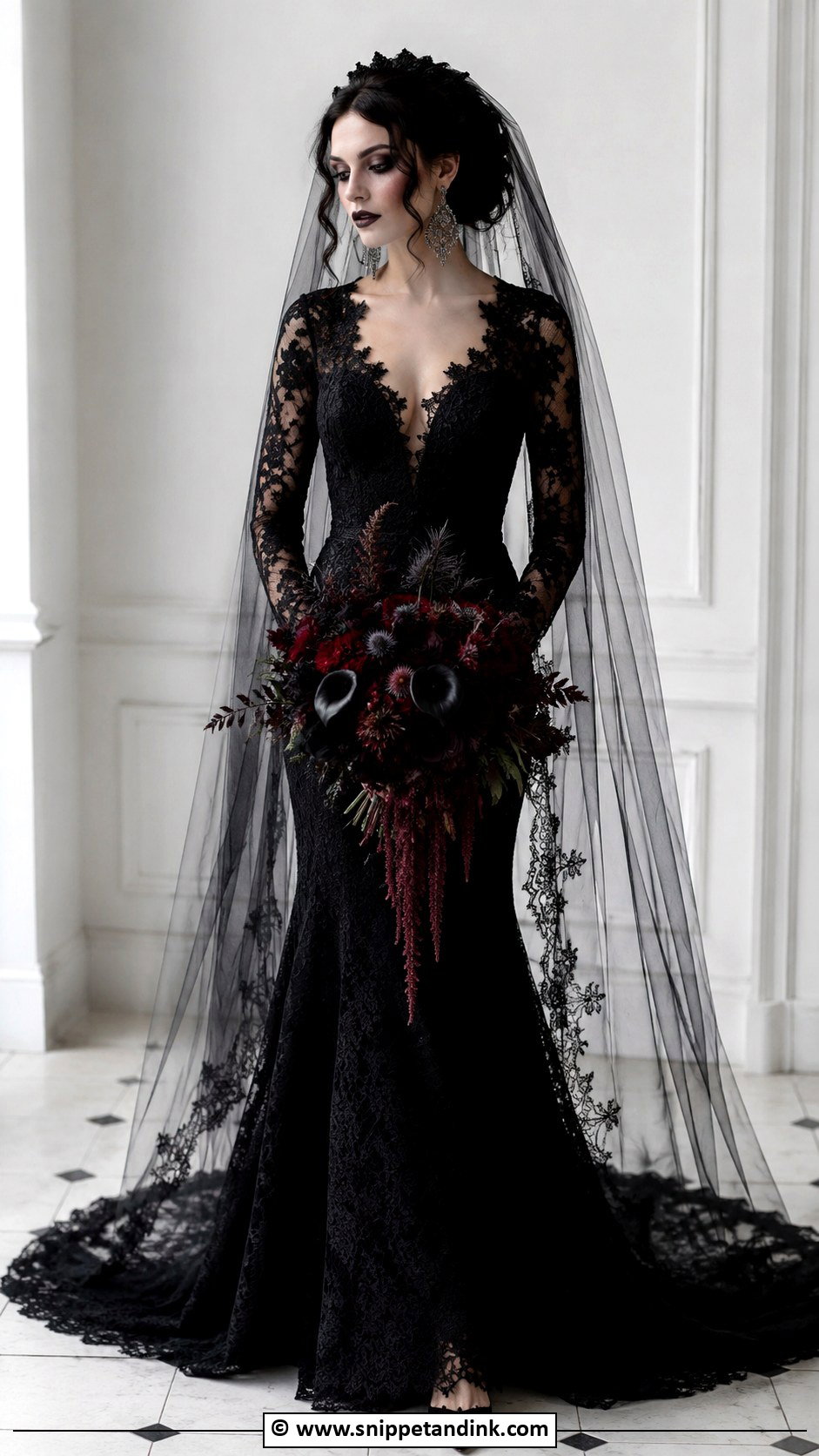 Black Lace Goth Wedding Dress - Snippet and Ink - 25 Goth Wedding Dresses