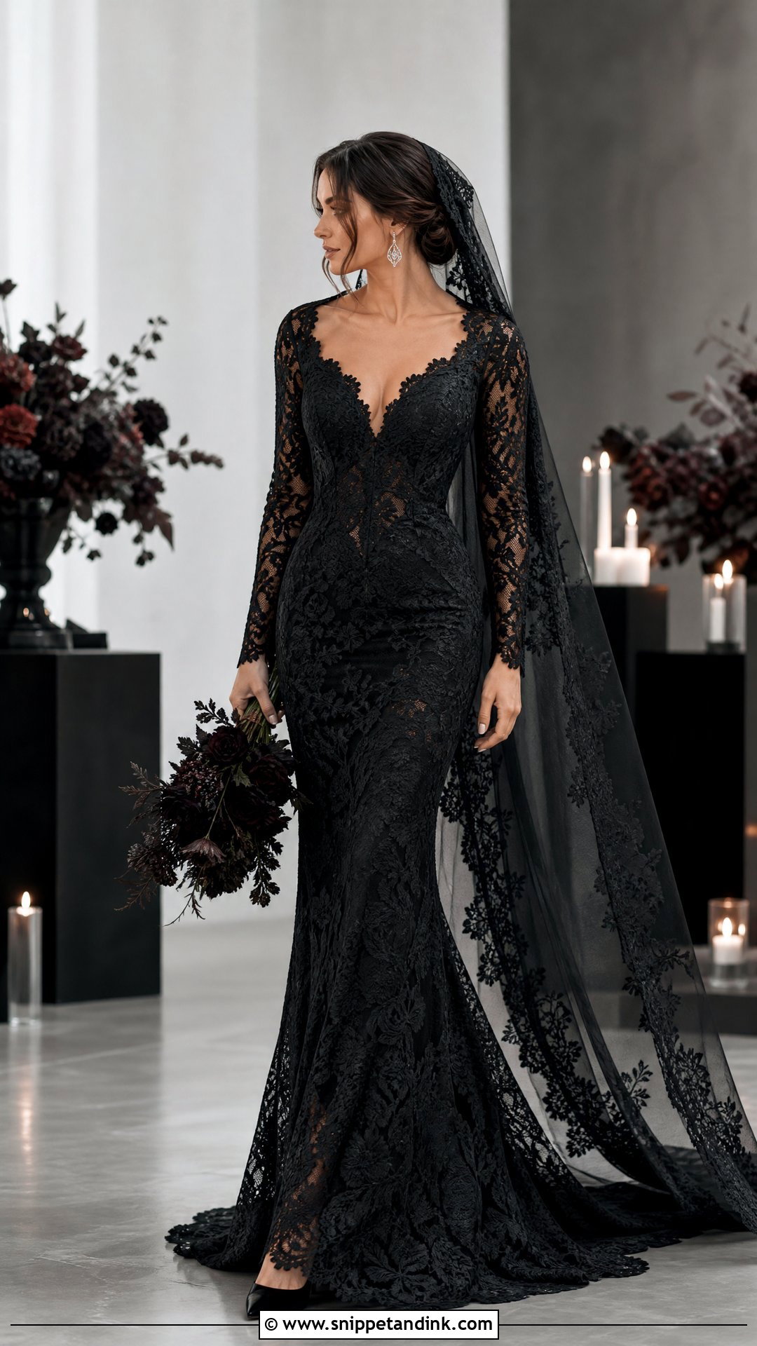 Black Lace Gothic Wedding Dress - Snippet and Ink - 25 Gothic Wedding Dresses