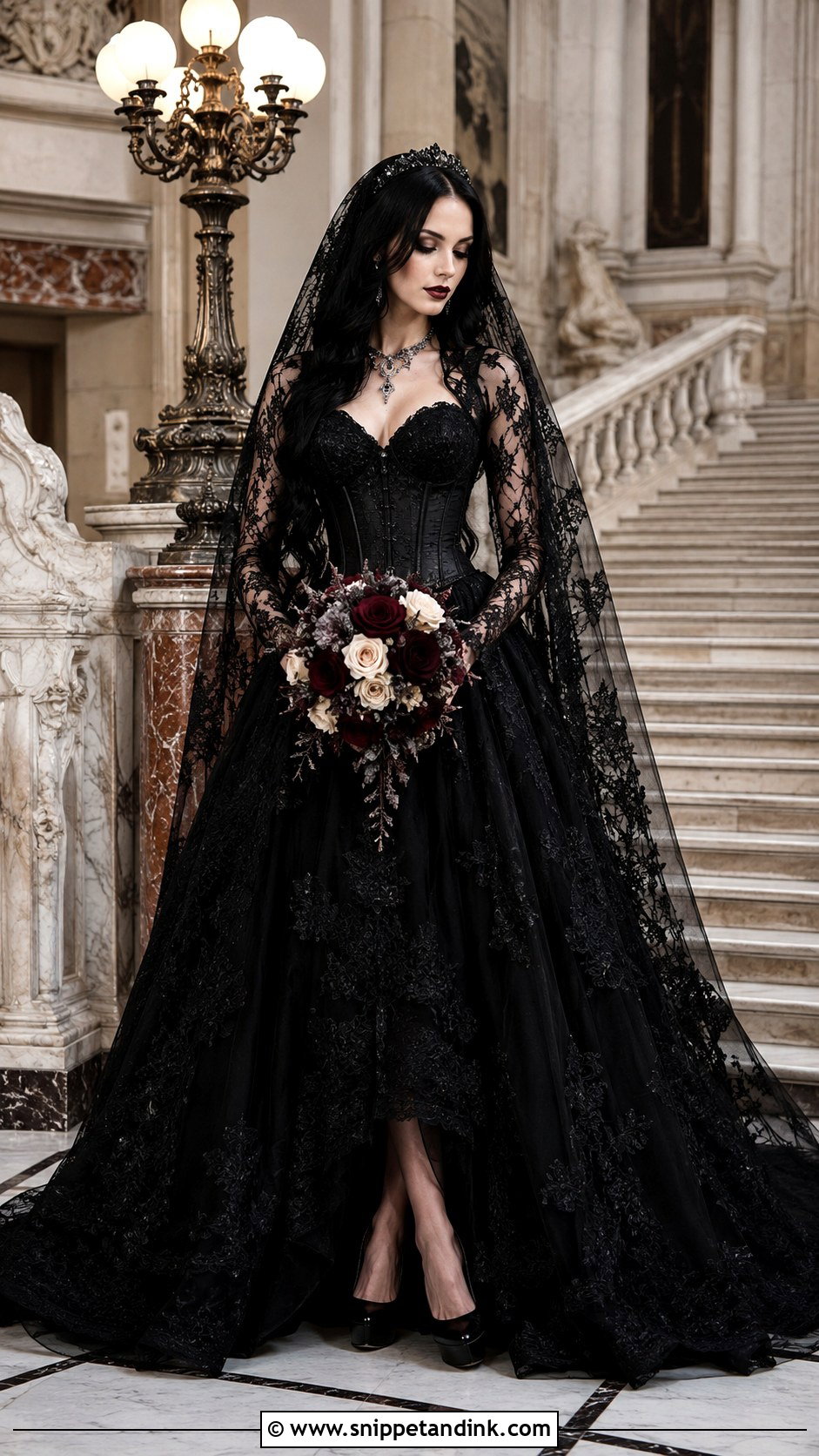 Black Lace Gothic Wedding Dress - Snippet and Ink - 30 Black Lace Wedding Dress Ideas
