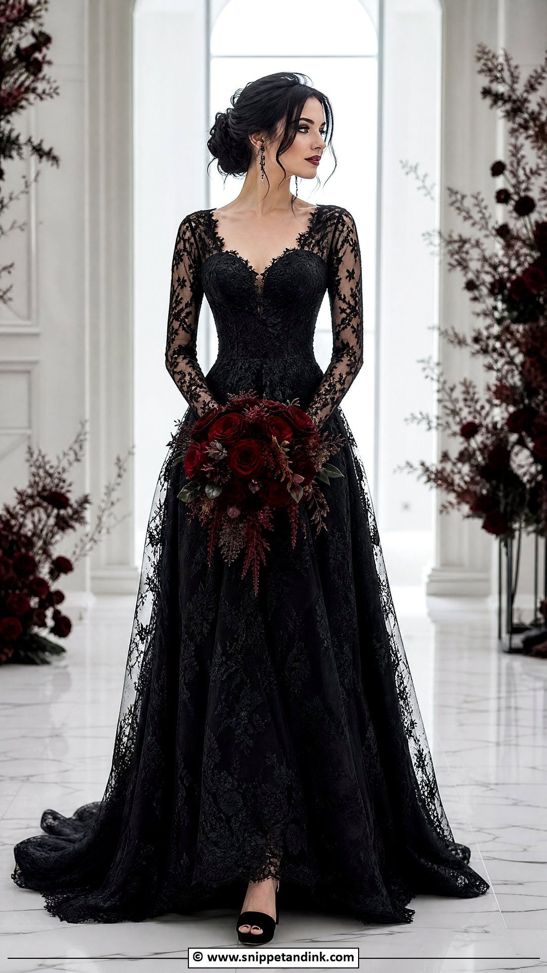 Black Lace Gothic Wedding Dress - Snippet and Ink - 35 Gothic Wedding Dress Ideas